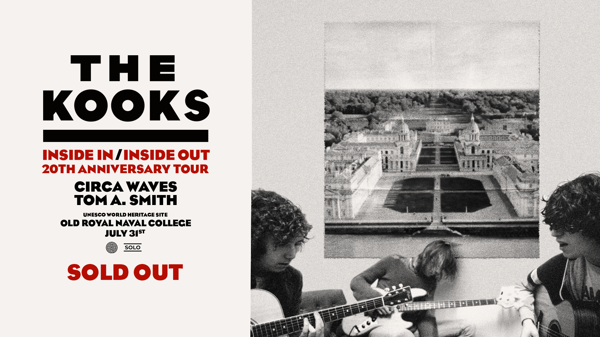 The Kooks Inside In / Inside Out 20 Year Anniversary London - Old Royal Naval College - 31 Jul 2026